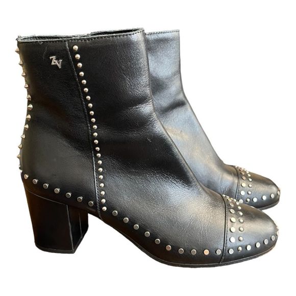 Zadig & Voltaire Lena Clous Studded Ankle Boots Size 39 - Picture 1 of 13